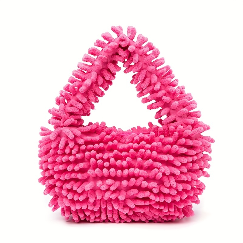 Women's Faux Fur Hobo Bag Plush Clutch Purse