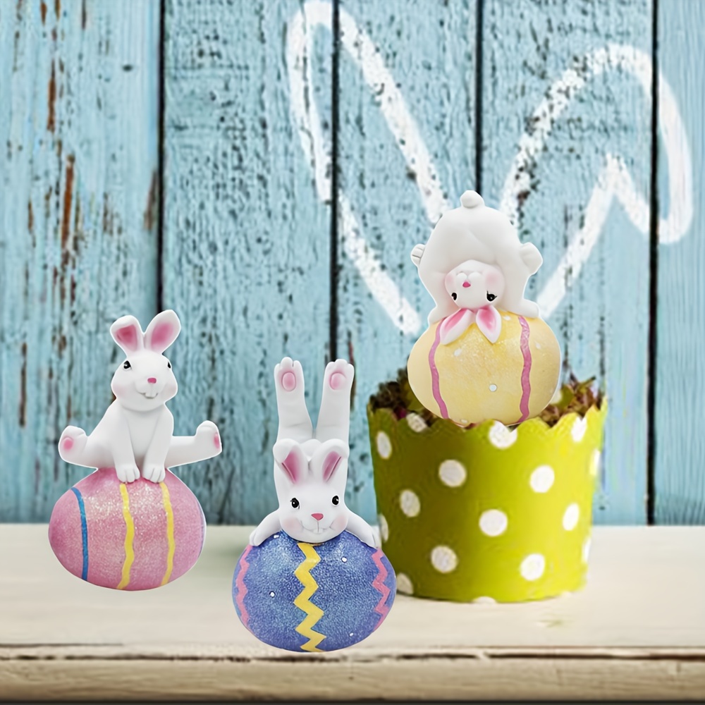Set 3 conigli in vellutino imbottito con tag Buona Pasqua (56.43