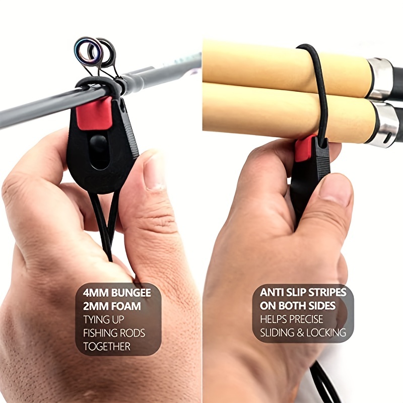 2-4pcs Fishing-Rod-Bungee Leash Convenient Pole Ties Quick Pole Tie Strap  New