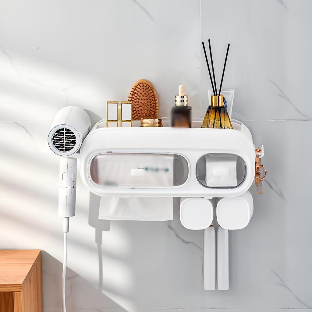 Bathroom Punch-free Hair Dryer Wall mounted Holder Storage Box