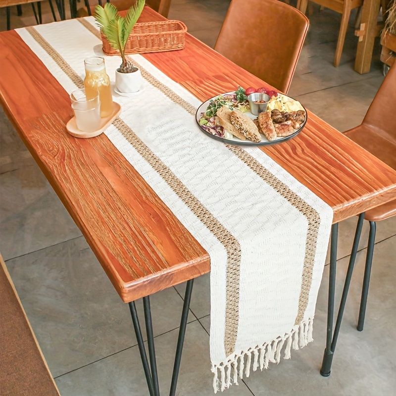 Caminos De Mesa Comedor,Boho Caminos De Mesa Rústicos Rayas