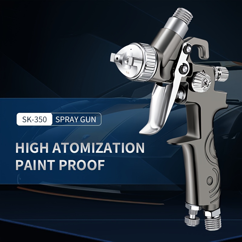 SK100 Paint Spray Gun HVLP Pneumatic Auto Car Detail Paint Sprayer High  Atomization Adjustable 600ml for Car Furniture Wall DIY