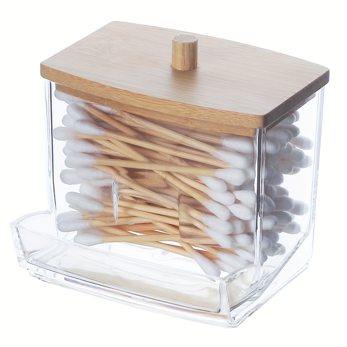 Plastic Pop-up Toothpick Rack Four Grid Organizer Box Holder Cotton Bud  Swabs Dispenser Household Desktop