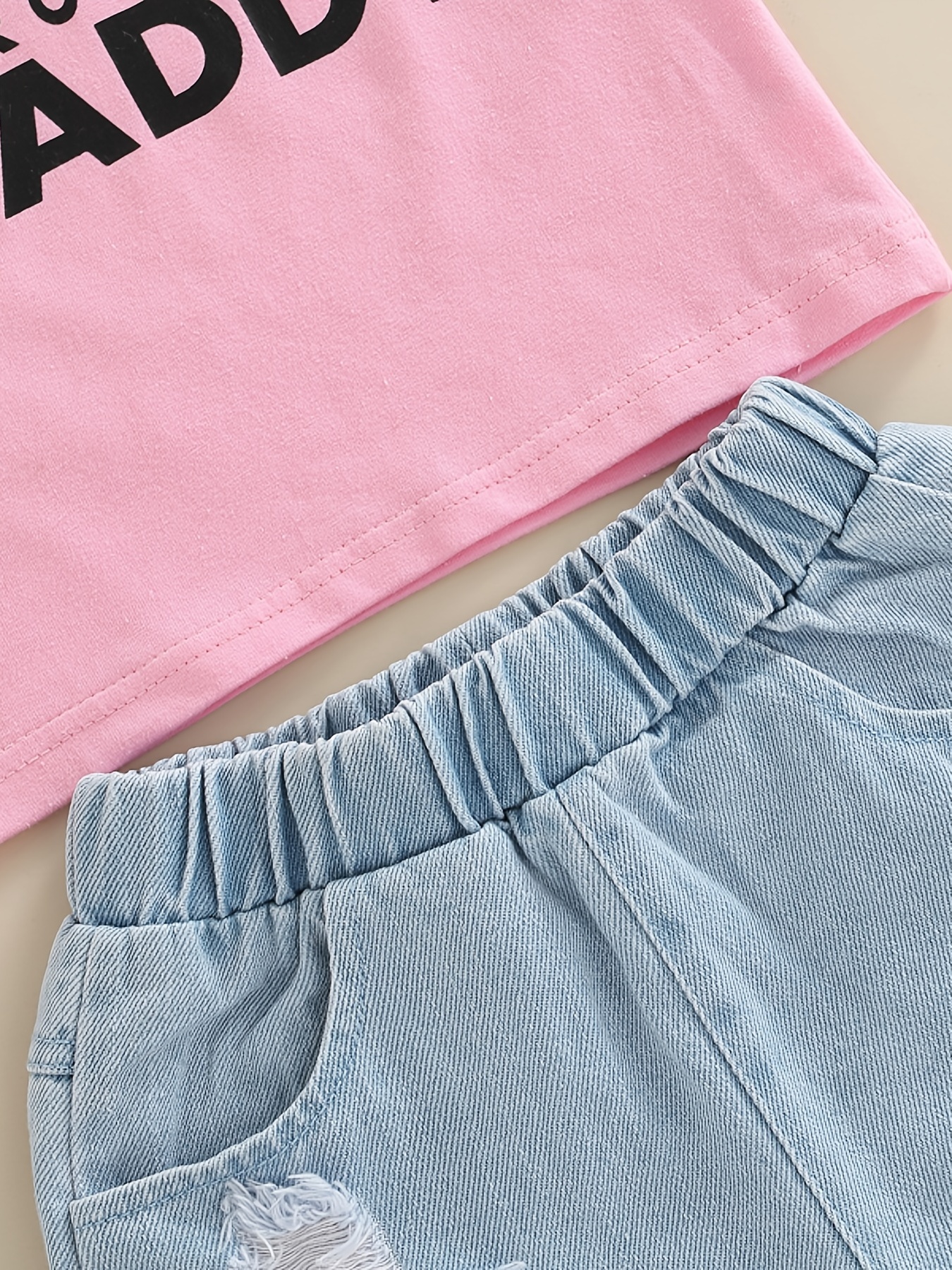 Clothing Sets Summer Kids Girls Clothes Set Teen Girl Crop Tops Tshirt  Denim Shorts Girl Outfits Baby Girls Clothing 4 7 10 To 12 Year 230417 From  12,07 €
