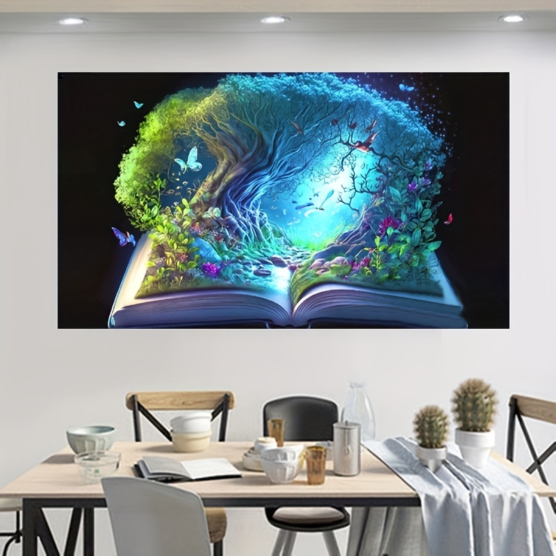 5d Diamond Painting Set Tree Magic Book Pattern Diy - Temu