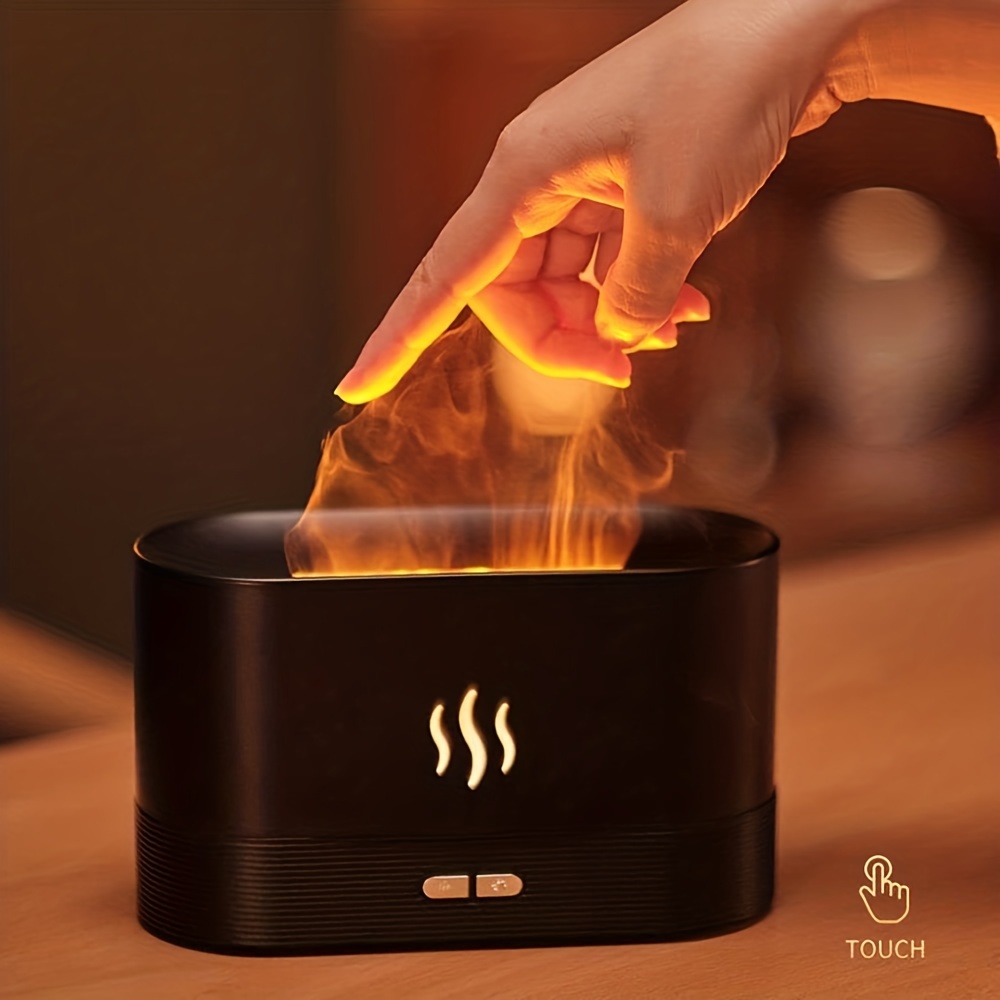 Diffuseur Huiles Essentielles Effet Flamme,270mL Diffuseur d'aromathérapie  Cheminée Humidificateur d'air avec Arrêt Automatique sans Eau Diffuseur  Huile Essentielle pour Maison Bureau Yoga