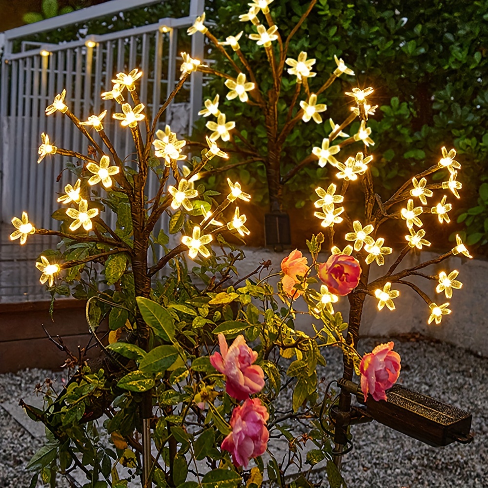 1pc Lampes Solaires, Jardin Extérieur Étanche, 7 Couleurs Changeantes Lampes  Solaires De Jardin De Fleurs, Lumière