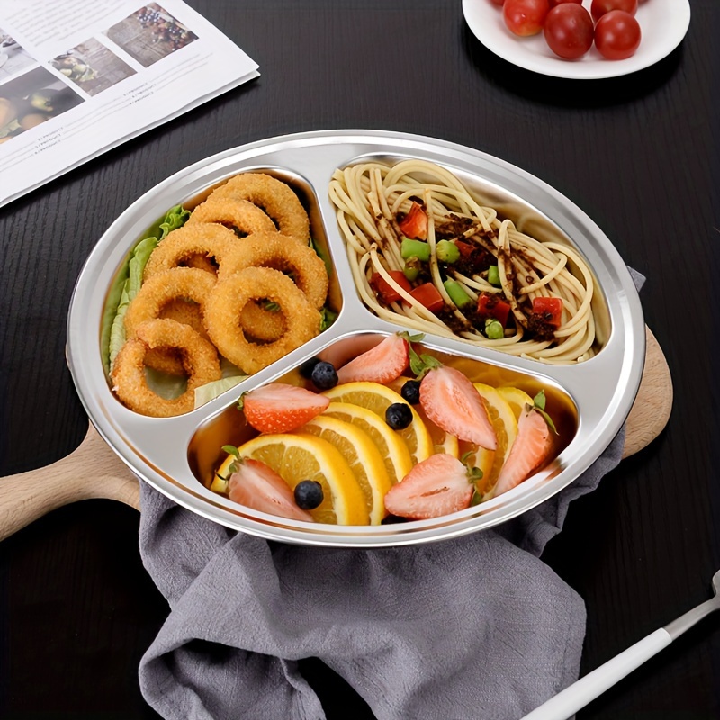 4 Pièces Assiette Compartiment Adulte 22cm Assiette Portion Regime