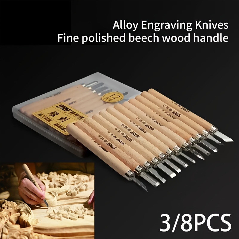 10Pcs Wood Carving Chisel Knife Kit Carpenter Beginners