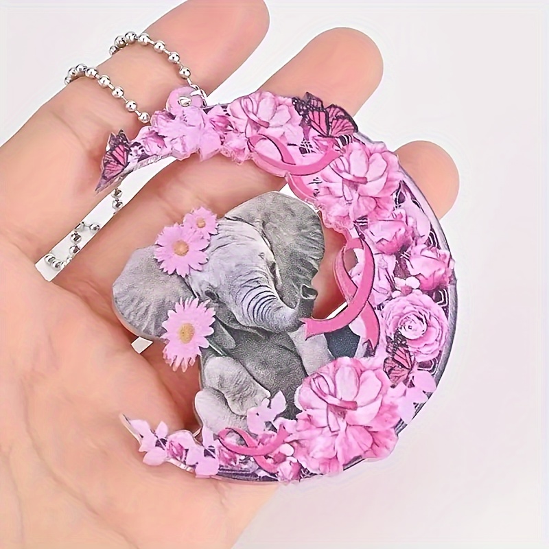 Flower And Moon Pattern Rearview Mirror Pendant 2d Acrylic - Temu