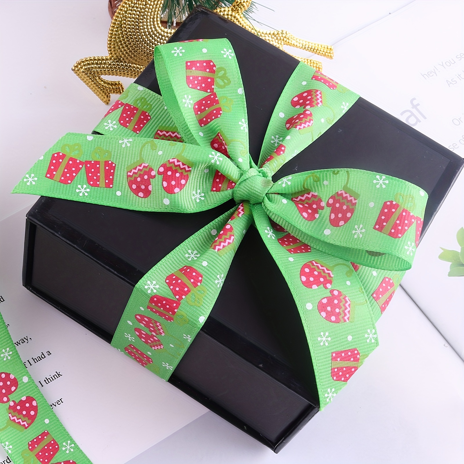 Christmas Ribbon Christmas Gift Wrapping Ribbon Cake Ribbon - Temu