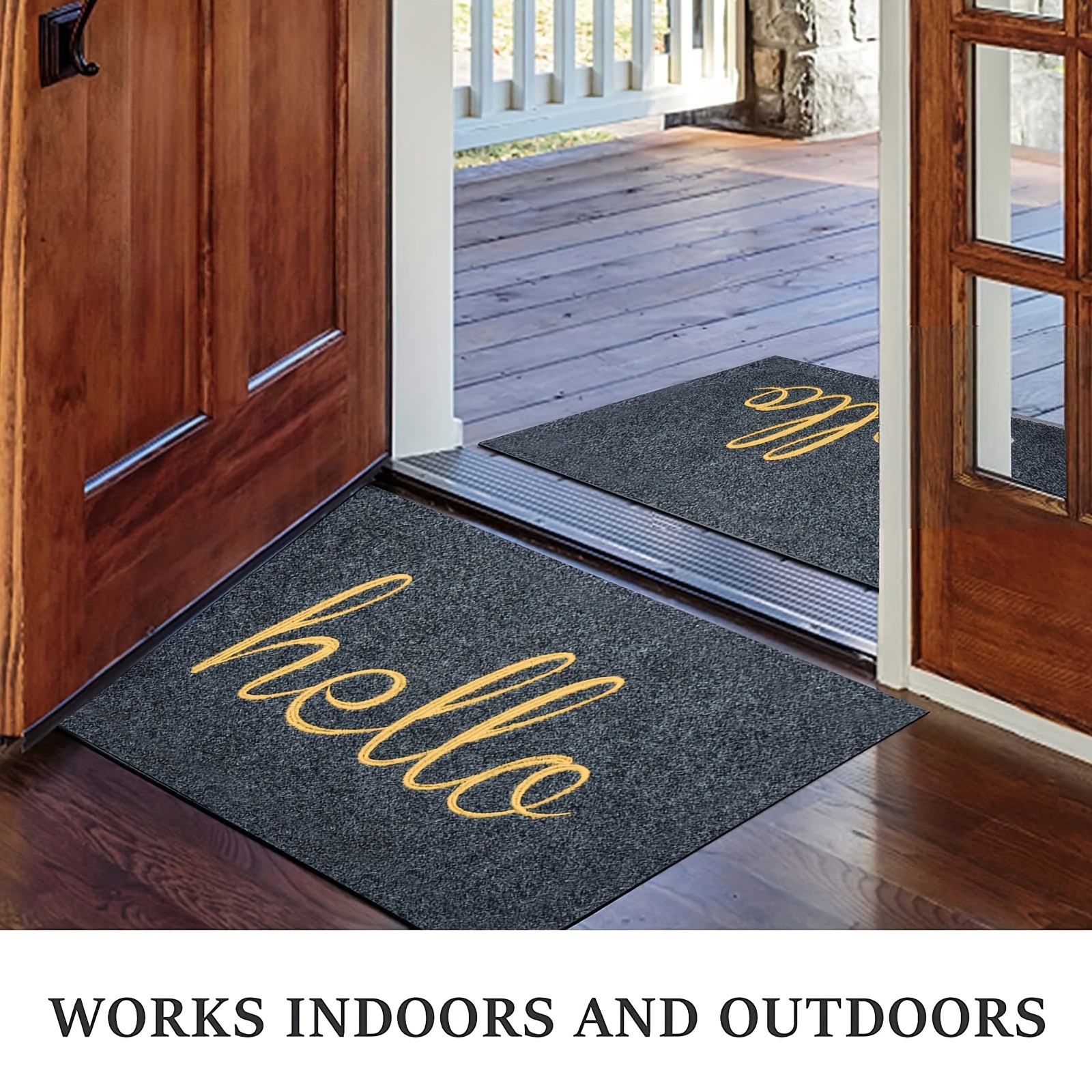 Durable Front Door Mat, Heavy Duty Welcome Outdoor Indoor Mat