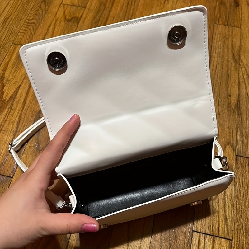Square Shoulder Bag Argyle Pattern Flap Purse