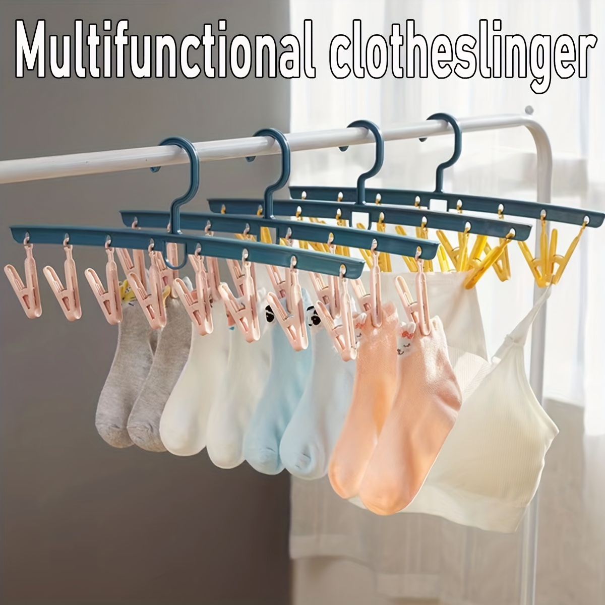 40PCS Sock Holder Rings Colorful Sock Sorters Locks Clips Laundry Sock Clips