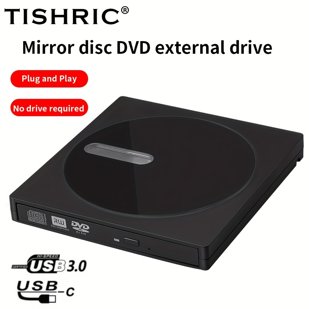 Lecteur DVD externe USB 3.0 de type C - Graveur CD portable +/-RW