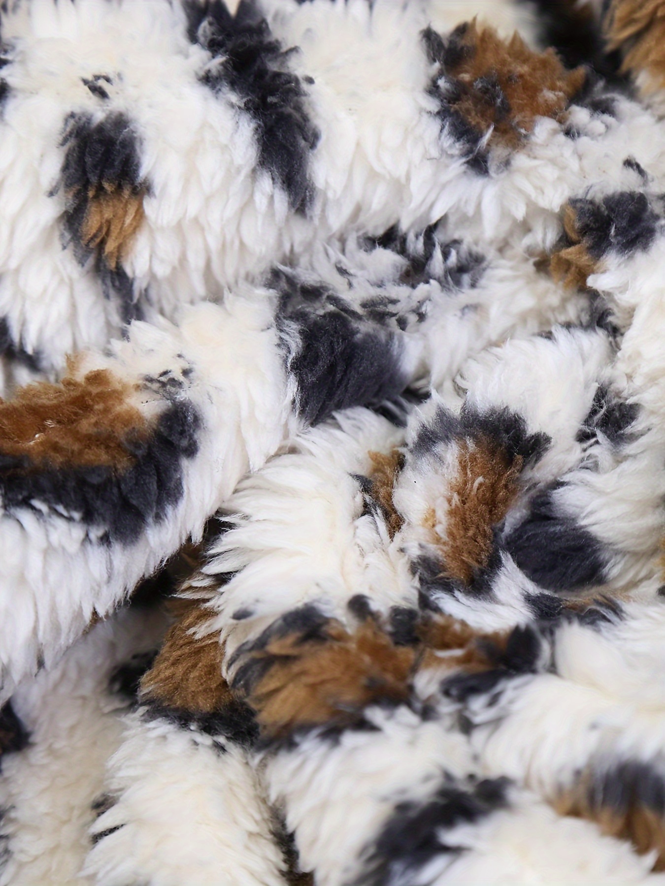 Women's Sweatshirt Leopard Faux Fur Fluffly Pullovers Zipper Long