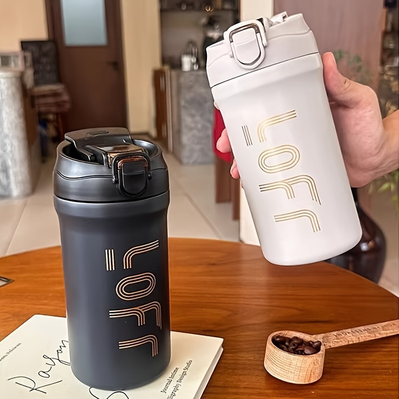 1pc 600ml large stainless steel travel mug portable car vacuum flask sport coffee tumbler details 5