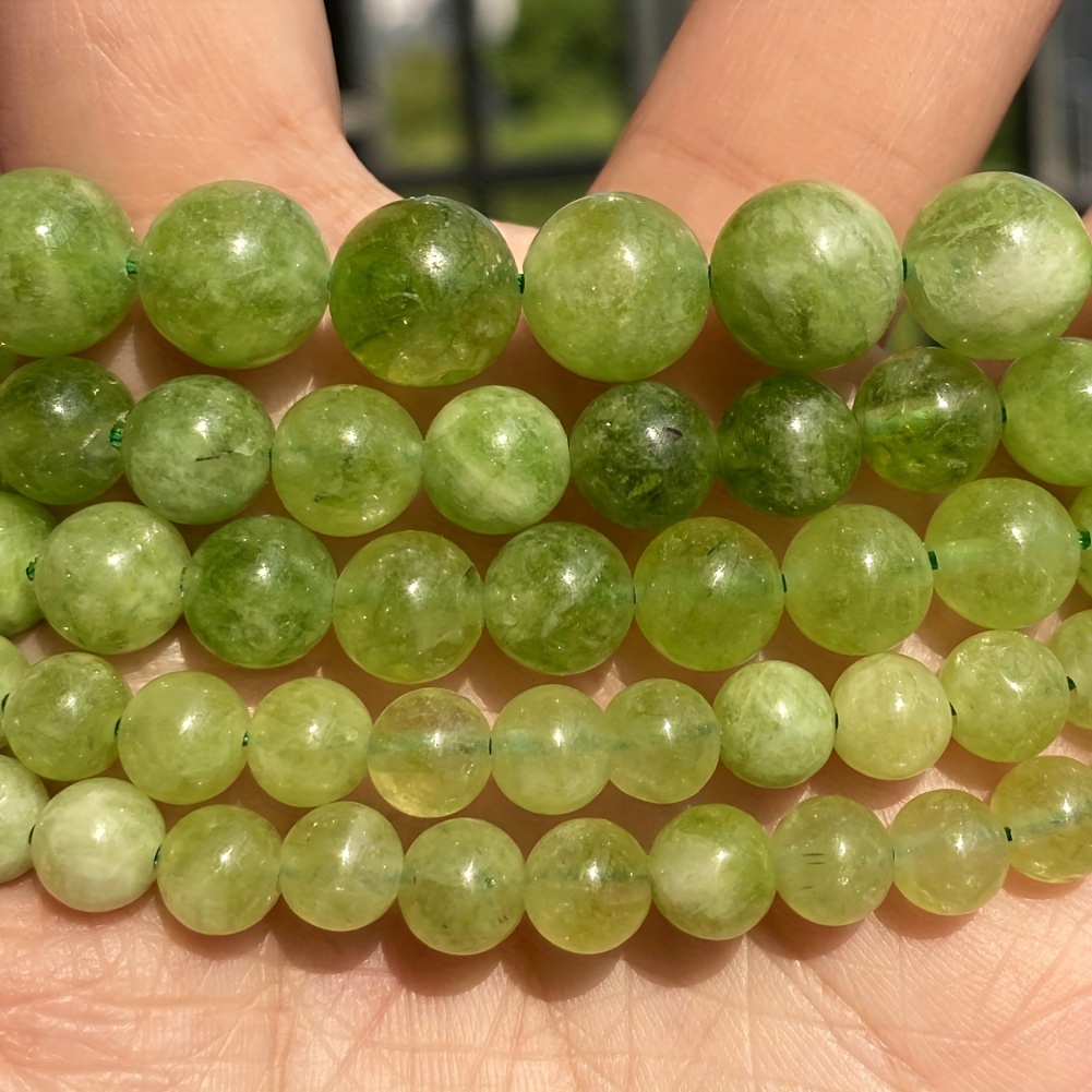 100pcs 6mm Peridot Beads Natural Gemstone Beads Round Loose Beads for  Jewelry Making