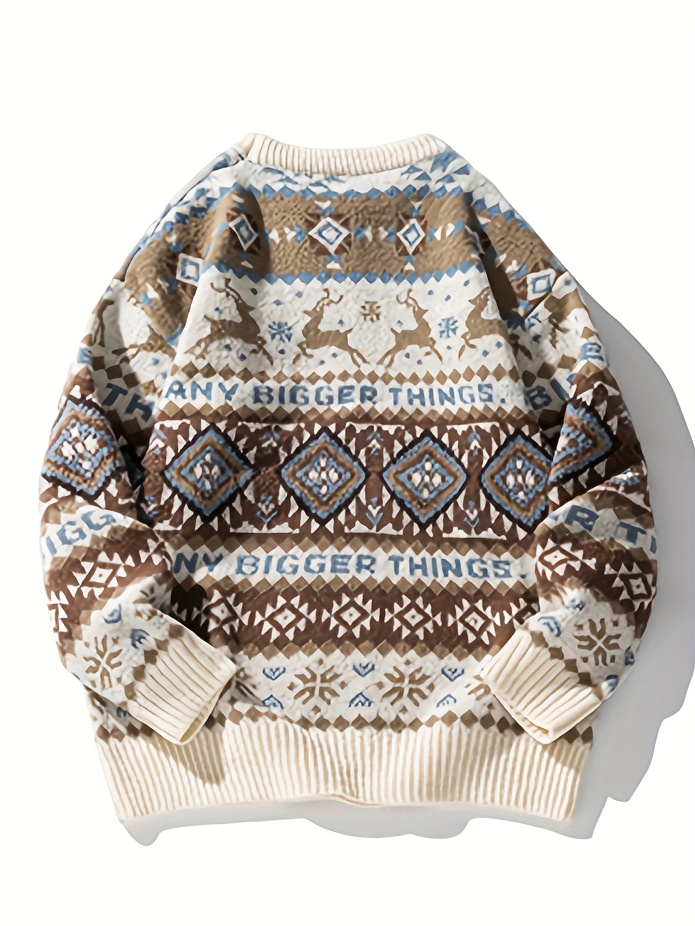 Pull No l Imprim Cerf Hommes Pull En Tricot D contract Temu