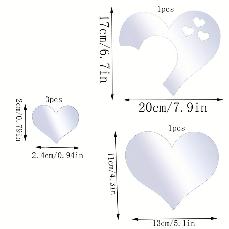 1 Pz. Adesivo Parete In Acrilico A Specchio A Forma Cuore - Temu Italy