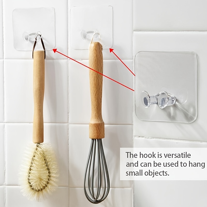5/10Pcs Power Cord Plug Socket Hook, Self Adhesive Wall Strong Transparent  Punch-Free Bathroom Hooks Holder Bathroom Accessories
