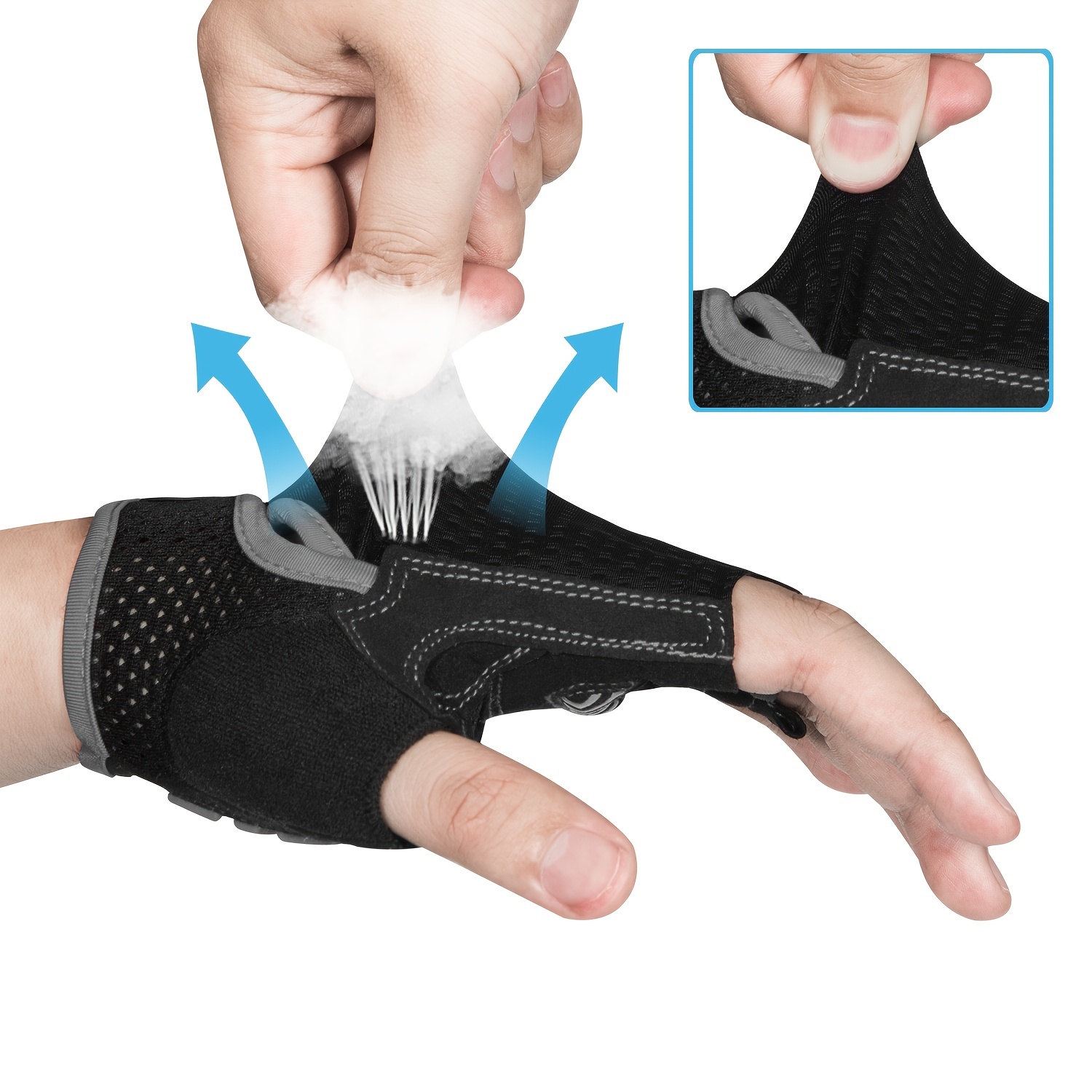 Moreok Gel Biker Gloves Comfortable Durable Cycling Gloves Gray