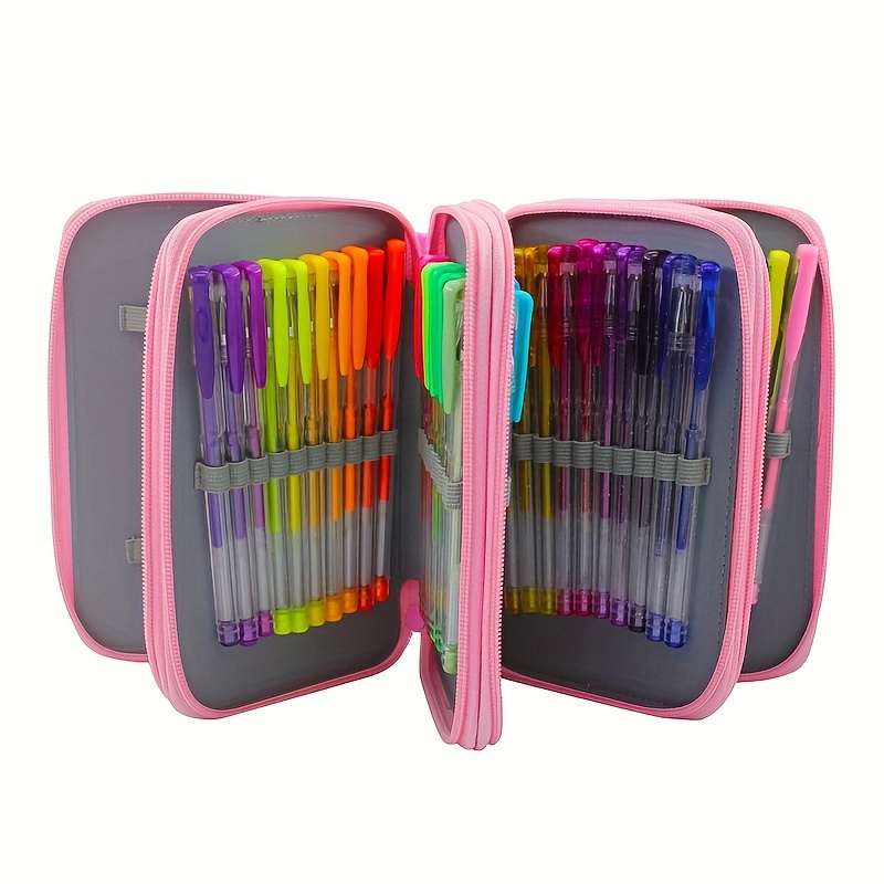 Multi layer Glitter Pencil Case With Zipper Bling Pencil - Temu