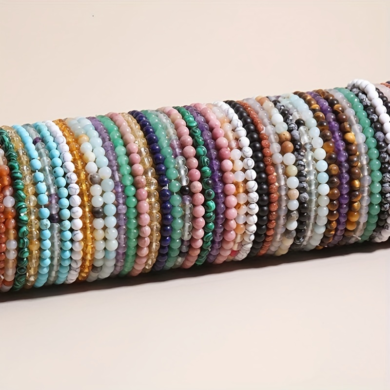 Square Shape Stone Beaded Bracelet Multilayer Braided Pu - Temu