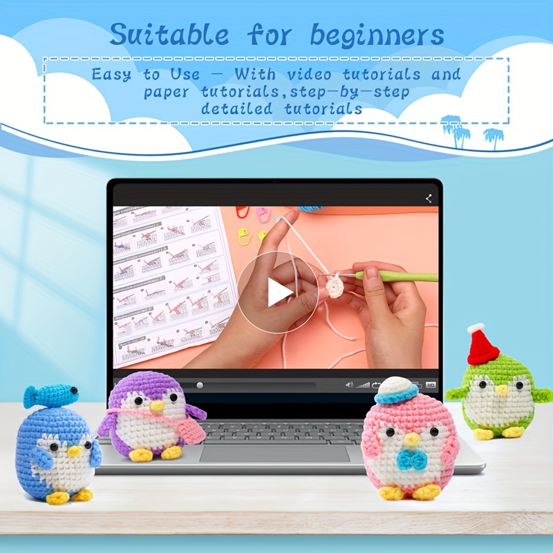 1 Set Kit Uncinetto Simpatico Pinguino Principianti Tutorial - Temu Italy