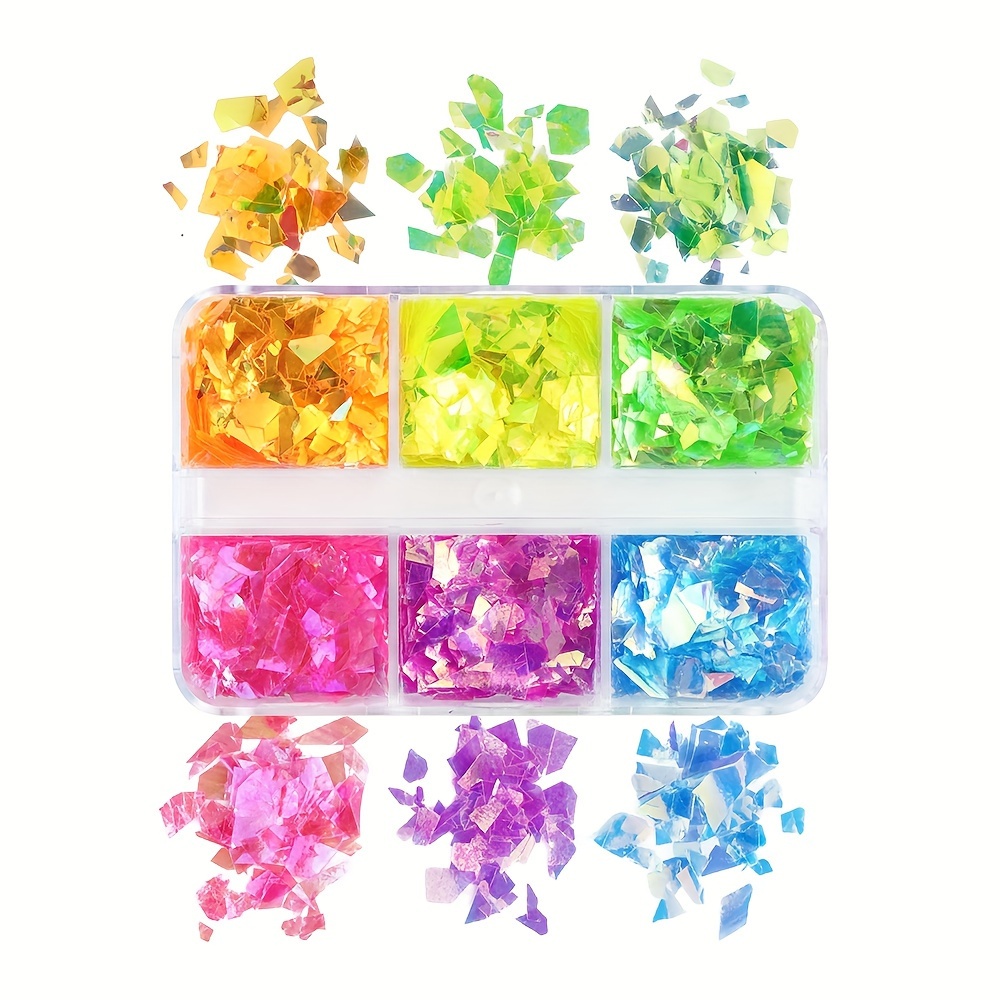 12 Color Resin Filling Iridescent Glitter Irregular Flakes - Temu