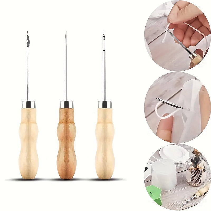

3pcs/set Diy Candle Making Punch Tool Round Hole Cone Crochet Hand Drill For Silicone Mold Practical Gadget Punching Candle Auxiliary Tool