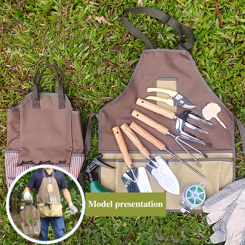 garden apron with pockets sold on Temu United States