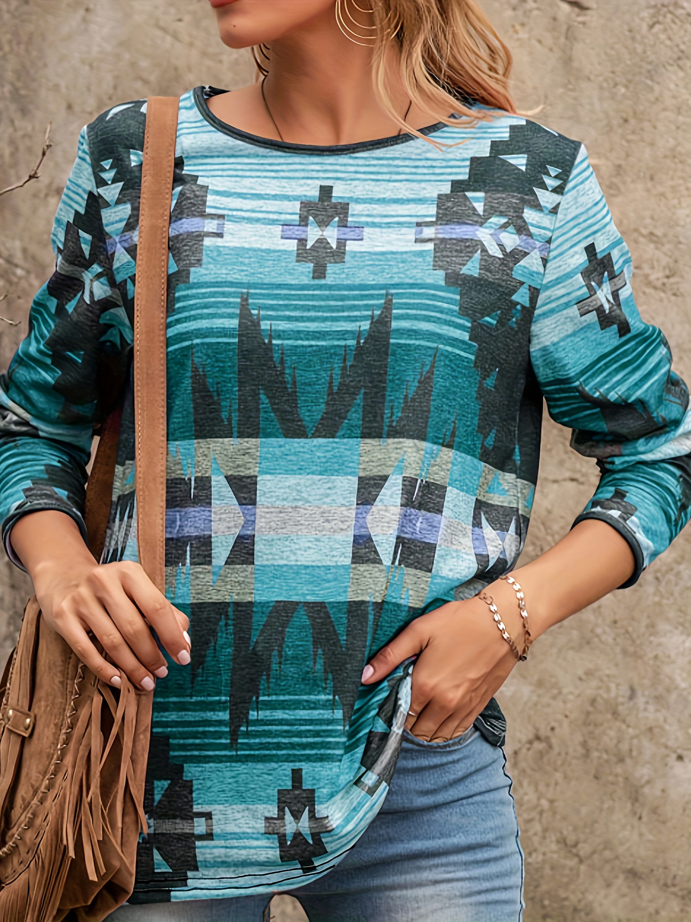 Plus Size Boho Leggings Women's Plus Tie Dye Aztec Print - Temu Canada