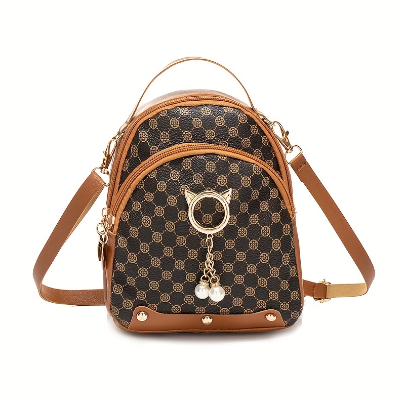 New LV men's and women's canvas contrast backpack