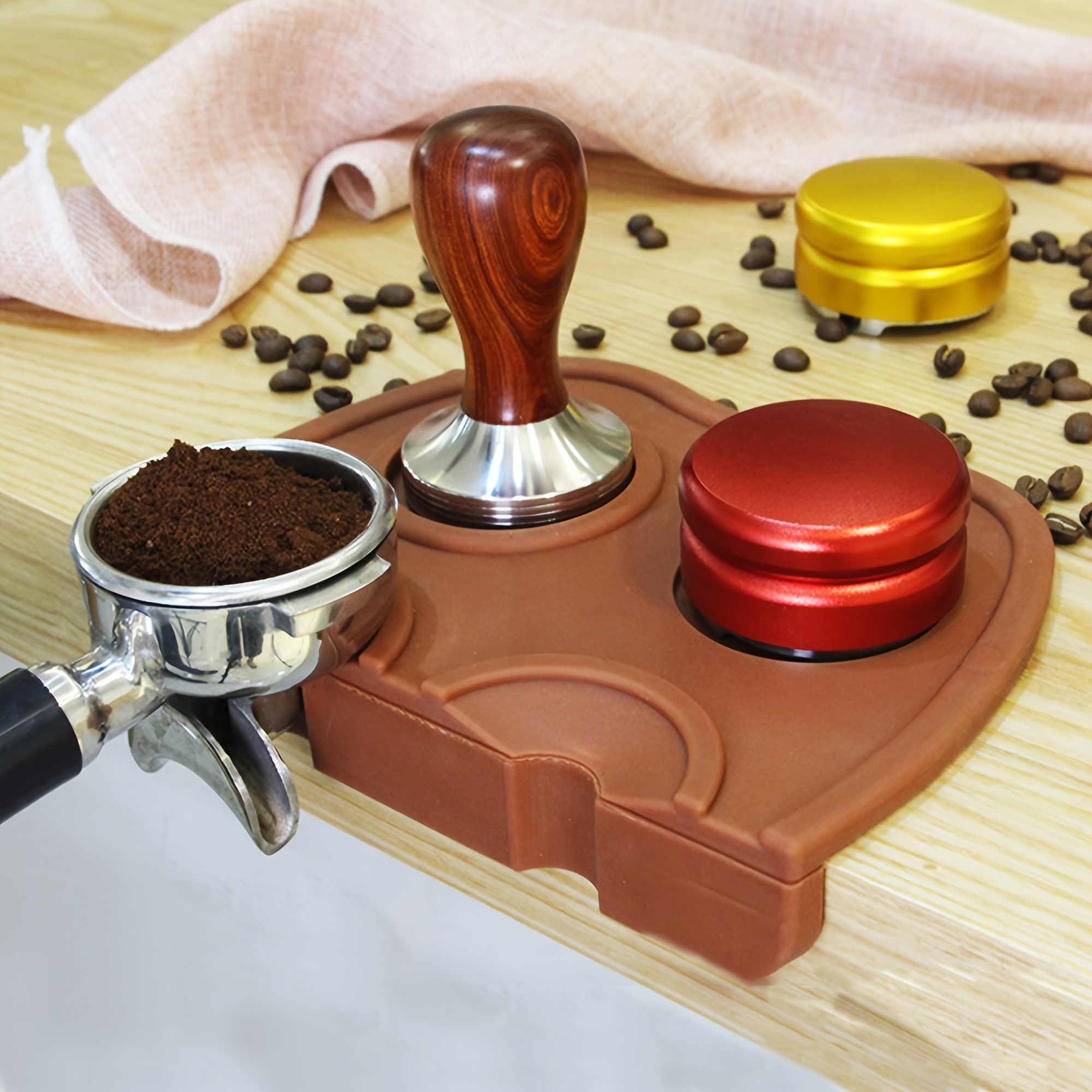 Coffee Tamper Mat Silicone Espresso Tampering Corner Mat Non-slip