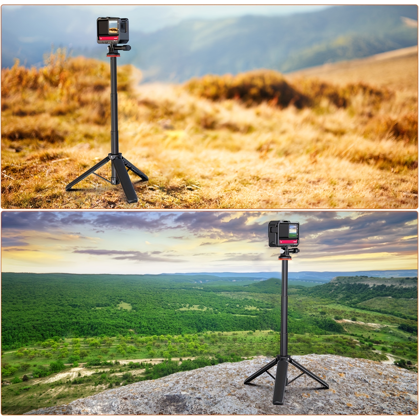 SMALLRIG Perche à Selfie Invisible pour Insta360, Perche à Selfie avec  Trépied pour GoPro 12 10 9 8, pour Insta360 X3, pour DJI Action3, pour  AKASO et Téléphone - 4192 : : High-Tech
