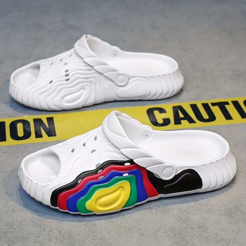 Men's Rainbow Stitching Print Summer Home Slippers