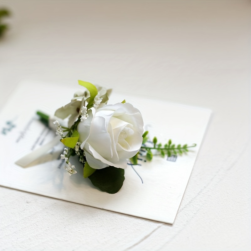 Ivory Rose Groomsmen Boutonniere