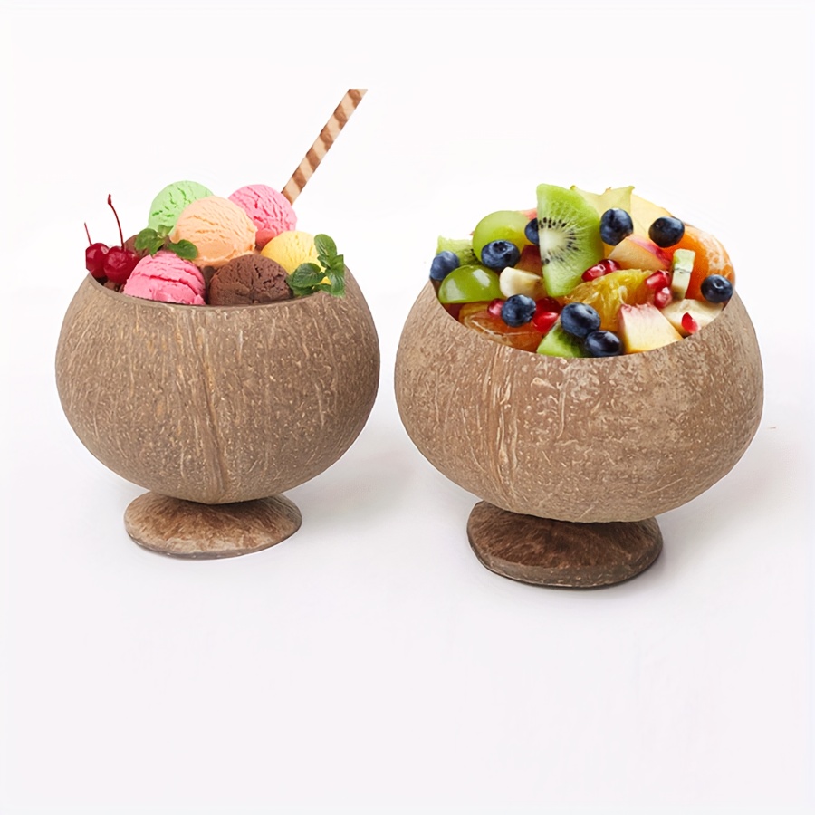 2pcs, Natural Texture Coconut Shell Cups For Decoration, Natural Coconut  Shape Party Cups For Summer, Hawaii Birthday, Beach And Pool Parties,  Reusabl