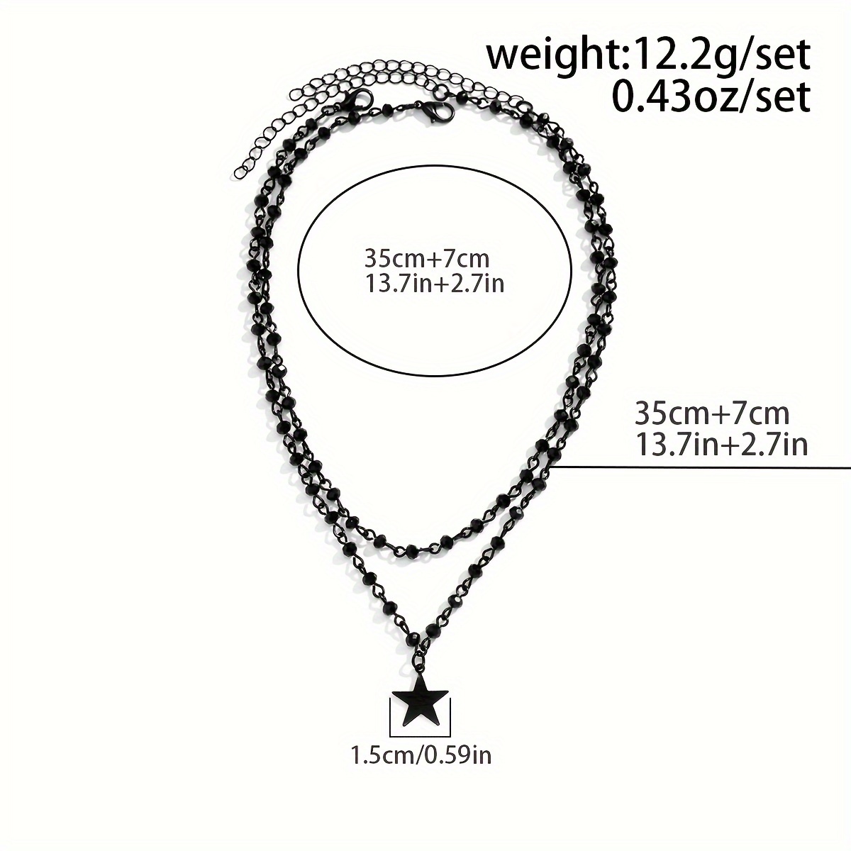 Moon and Star 2023”: Gothic necklace in stainless steel and black chain for  women, statement jewelry. – Corano Jewelry