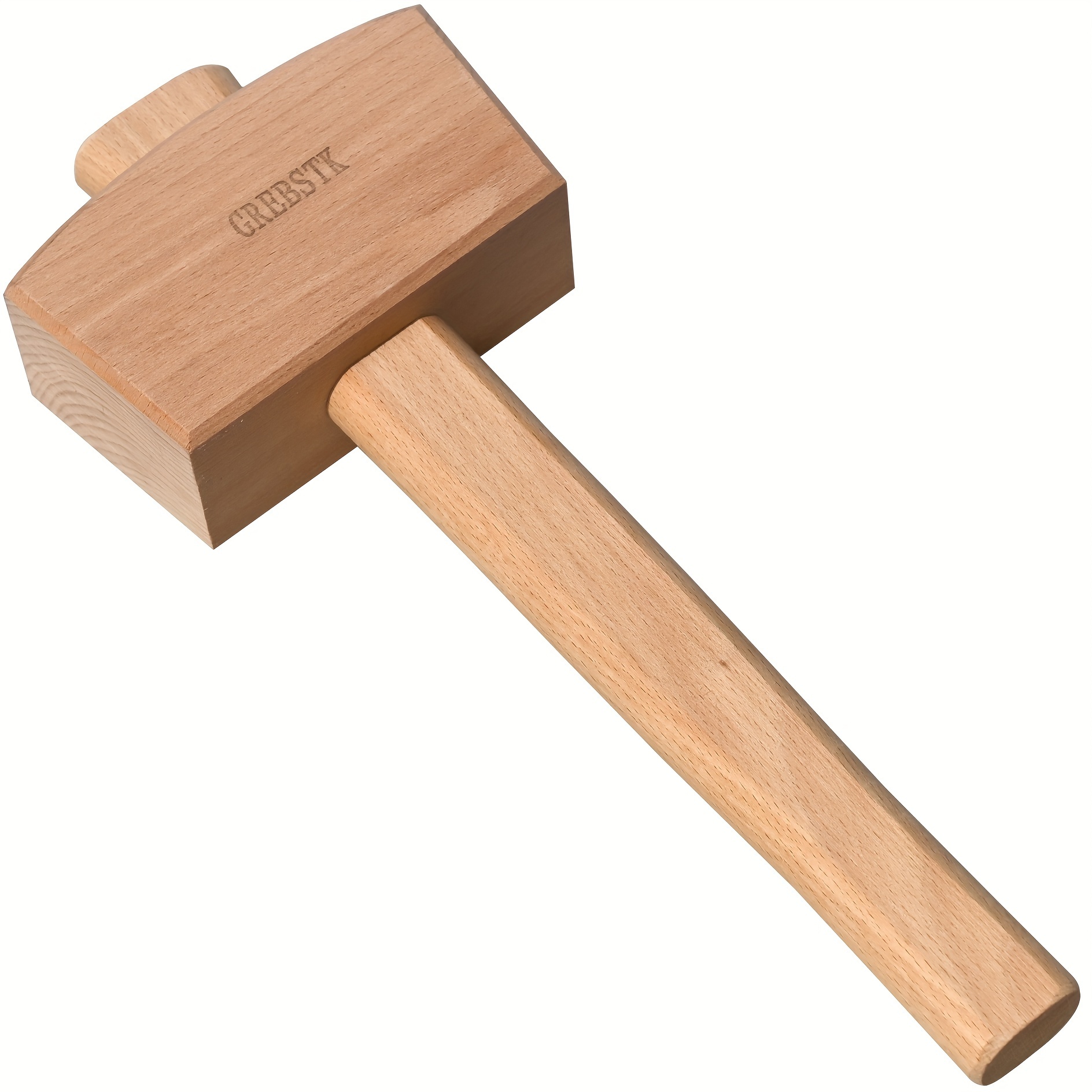 

Grebstk Professional Grade Wooden Mallet For Woodworking, Chisels, Ice Crushing, And Tile Installation - Durable Beechwood Handcrafted Hammer, Non-electric Hand Tool For Diy And Home Use