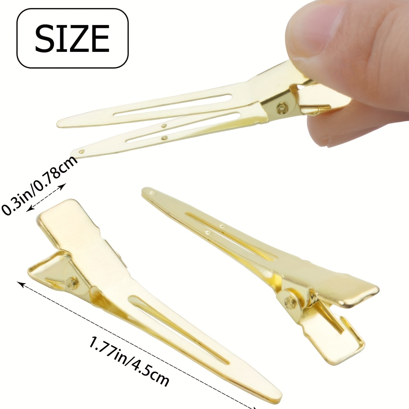 Gold Single Prong Curlers Clip Metal Alligator Clips - Temu