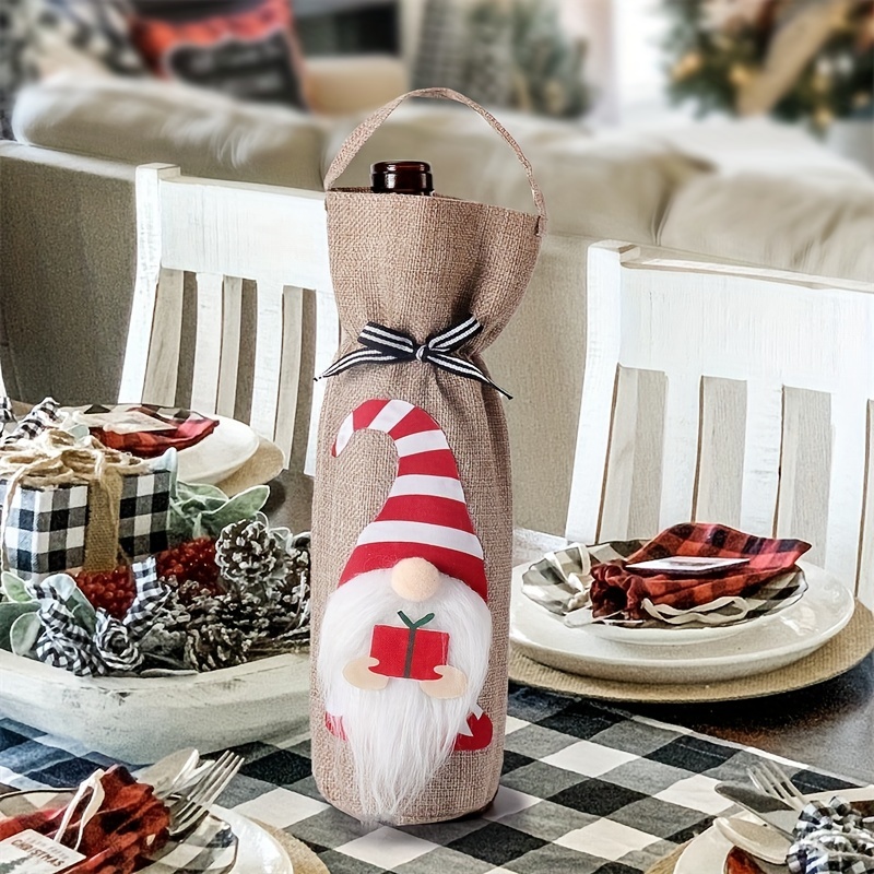 Christmas Faceless Old Man Doll Wine Bottle Cover
