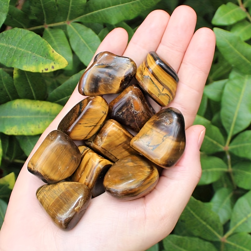 2pcs Natural Tiger Eye Tumbled Stones