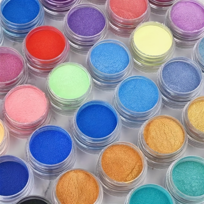  OHPHCALL 1 Box Solid Pearlescent Pigment Mica Pigment Powder  Nail Decor Shimmer Watercolor Paint Nail Watercolor Paint Nail Powder Mica  Powder Cosmetic Grade Flash Set Glue Powder : Arts, Crafts 