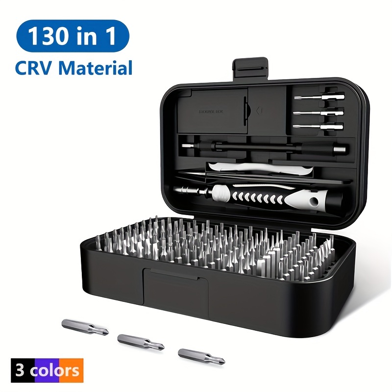 

130 In 1 Screwdriver Set, Precision Hand Repair Tools For Iphone Watch Laptop Phone, Mini Screwdriver Set With 117 Magnetic Screw Bits, Birthday Gifts Christmas Gifts