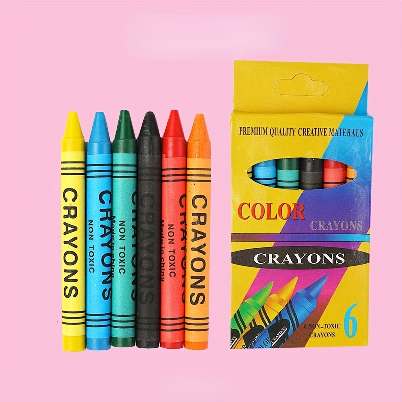 6-8 Colors Crayons Round Non Toxic Sticks Brushes Oil Painting