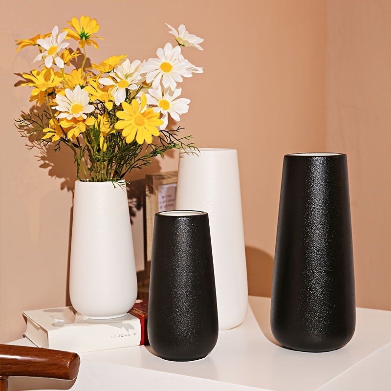 Simple Modern Black White Ceramic Vase Accessories Crafts Home