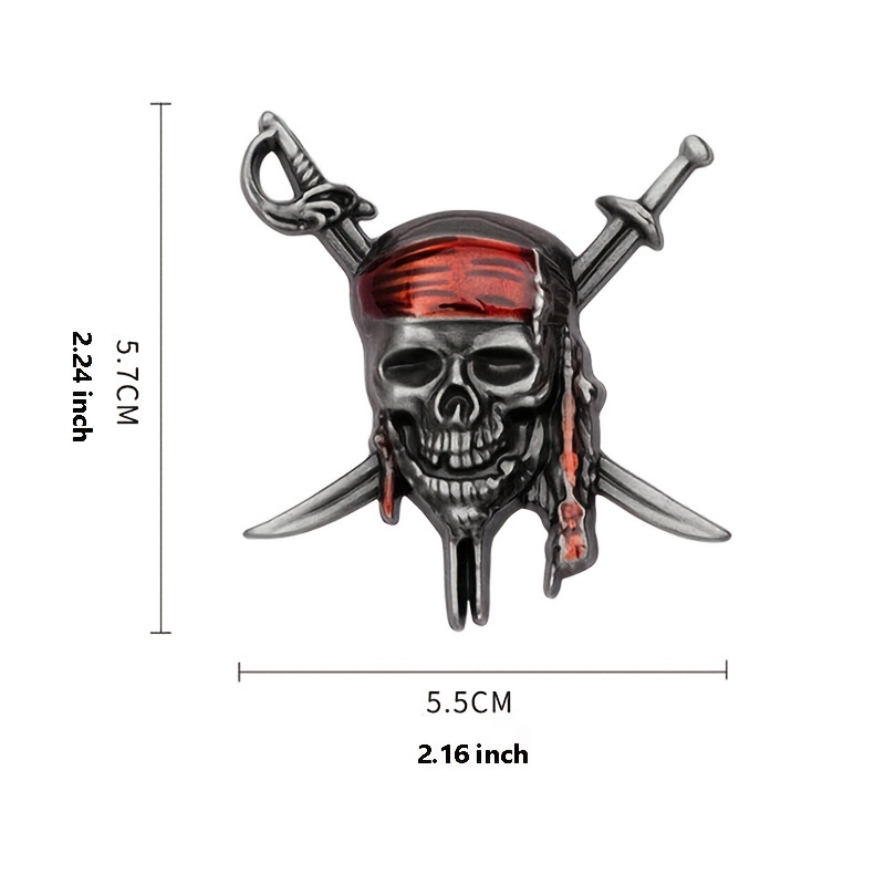 Skull Crossed Swords Flag - Reflective Sticker at Sticker Shoppe