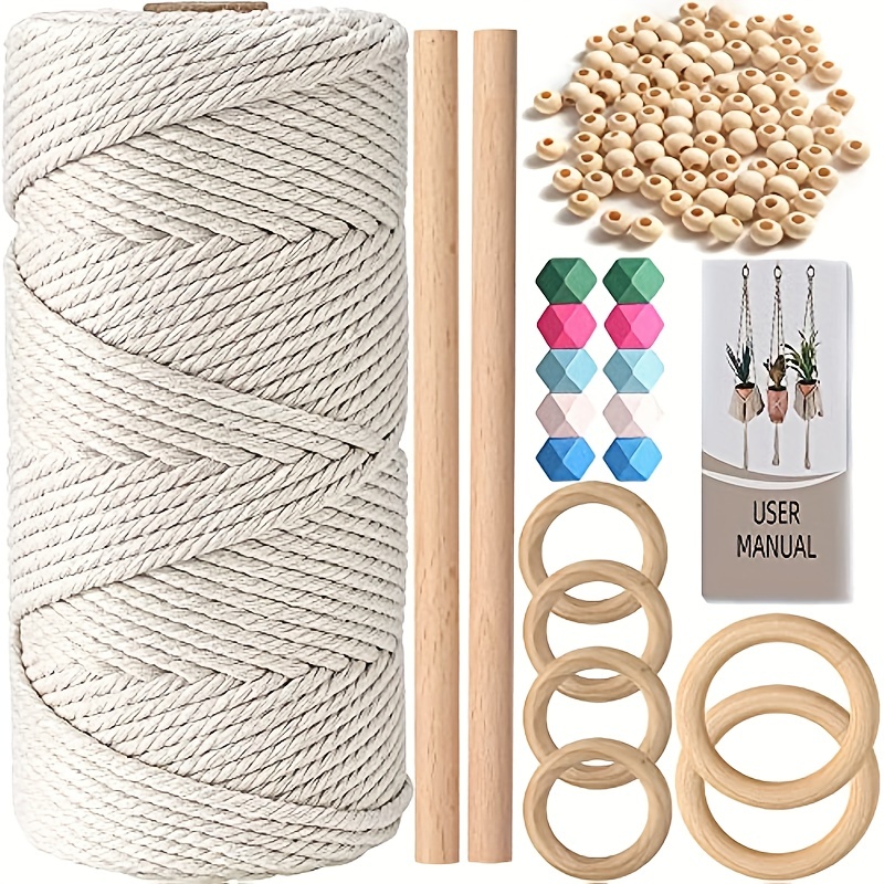Macrame Kit Natural Cotton Macrame Cord Macrame Starter Set - Temu